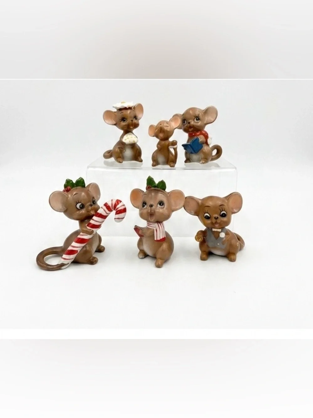 Vintage Josef Originals Mouse Figurines Set of 6 - Christmas & Everyday